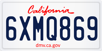 CA license plate 6XMQ869