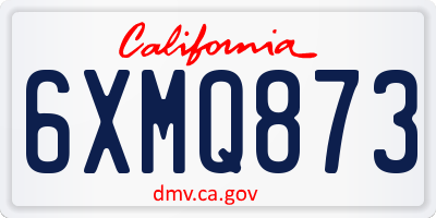CA license plate 6XMQ873