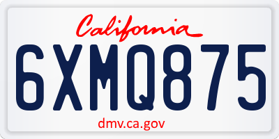 CA license plate 6XMQ875