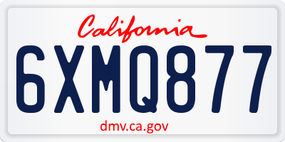 CA license plate 6XMQ877