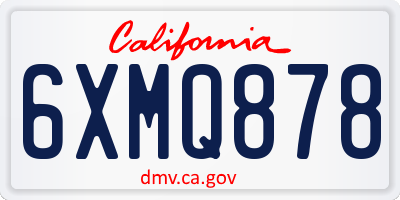 CA license plate 6XMQ878