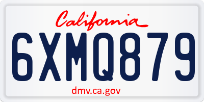 CA license plate 6XMQ879