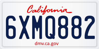 CA license plate 6XMQ882