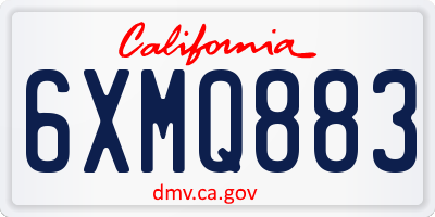 CA license plate 6XMQ883
