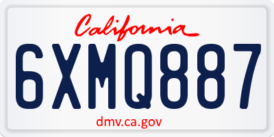 CA license plate 6XMQ887