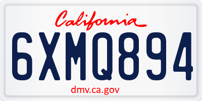 CA license plate 6XMQ894