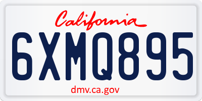CA license plate 6XMQ895
