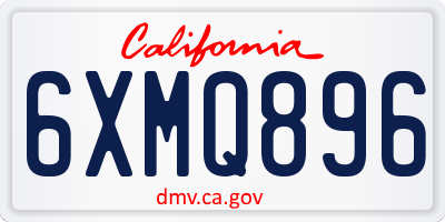 CA license plate 6XMQ896
