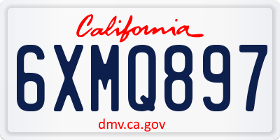 CA license plate 6XMQ897