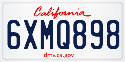 CA license plate 6XMQ898
