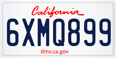 CA license plate 6XMQ899