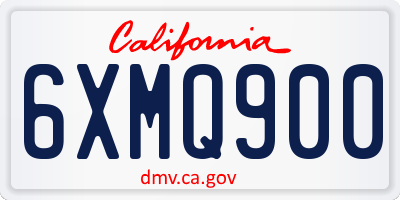 CA license plate 6XMQ900