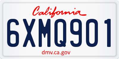 CA license plate 6XMQ901
