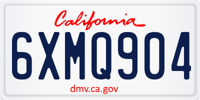 CA license plate 6XMQ904