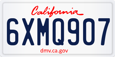 CA license plate 6XMQ907