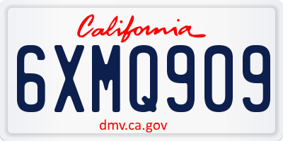 CA license plate 6XMQ909