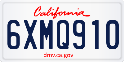 CA license plate 6XMQ910