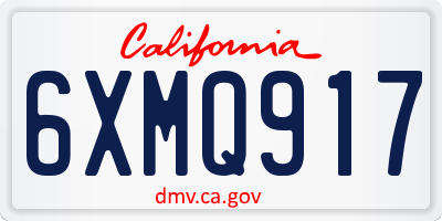 CA license plate 6XMQ917