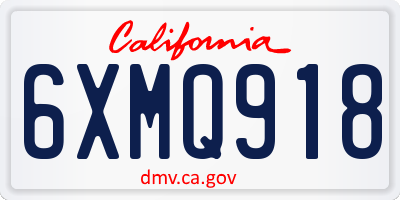 CA license plate 6XMQ918