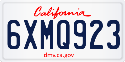 CA license plate 6XMQ923