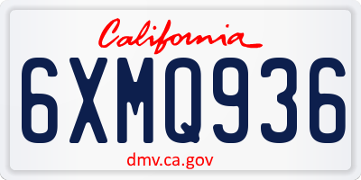 CA license plate 6XMQ936
