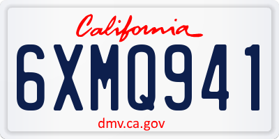 CA license plate 6XMQ941