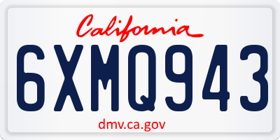CA license plate 6XMQ943