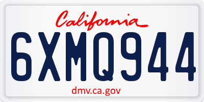 CA license plate 6XMQ944