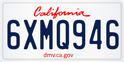 CA license plate 6XMQ946