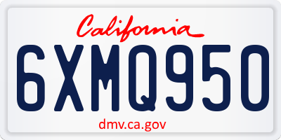 CA license plate 6XMQ950