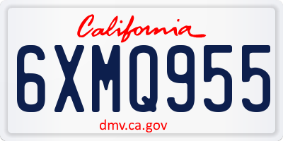 CA license plate 6XMQ955