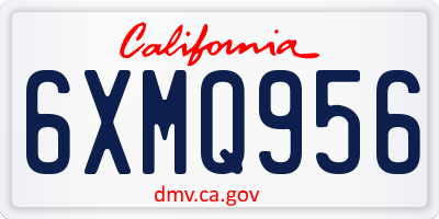 CA license plate 6XMQ956