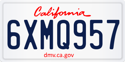 CA license plate 6XMQ957