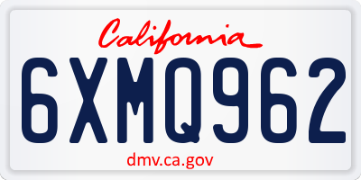 CA license plate 6XMQ962