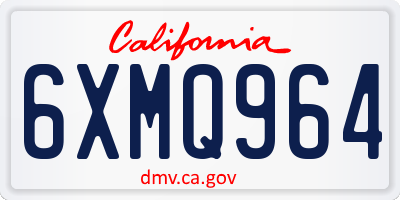 CA license plate 6XMQ964