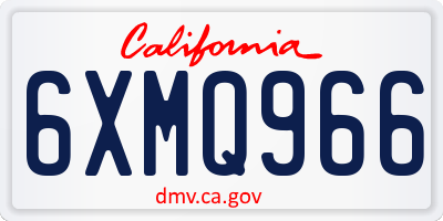 CA license plate 6XMQ966