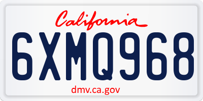 CA license plate 6XMQ968
