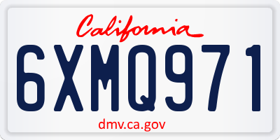 CA license plate 6XMQ971