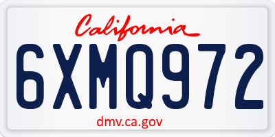 CA license plate 6XMQ972