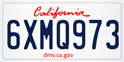 CA license plate 6XMQ973