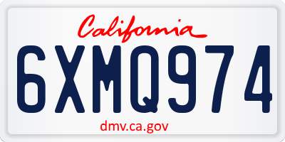 CA license plate 6XMQ974