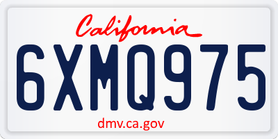 CA license plate 6XMQ975