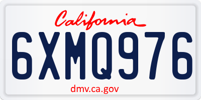 CA license plate 6XMQ976