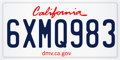 CA license plate 6XMQ983