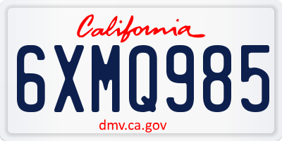 CA license plate 6XMQ985