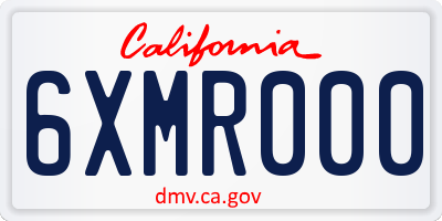 CA license plate 6XMR000