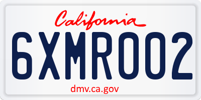 CA license plate 6XMR002