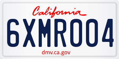 CA license plate 6XMR004