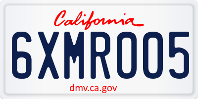 CA license plate 6XMR005