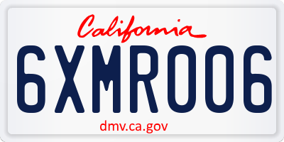 CA license plate 6XMR006